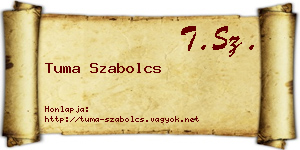 Tuma Szabolcs névjegykártya